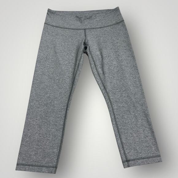 Lululemon Womens Size 10 Mid Rise Cropped Athletic Leggings Heathered Gray Sport - Picture 6 of 6